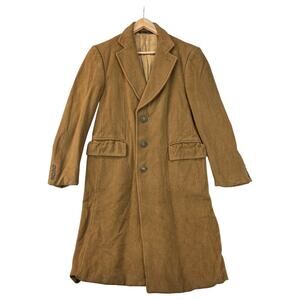 Rare Van Gils Mens Cashmere Coat Vintage Camel Tan 3 Button Overcoat Sz 36-38